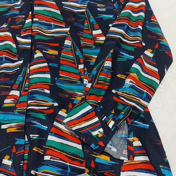 Soft Surrounding Sail Away Boat Print Tunic Top - Picture 8 of 14